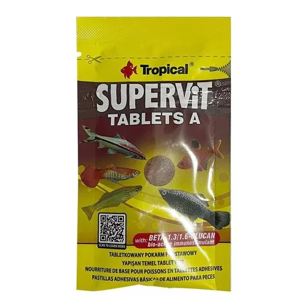 Tropical Balık Yemi Supervit Tablets A 10 gr (24 Adet) Çok Bileşenli Tablet